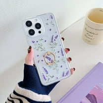 Feishell for iPhone 14 Case Floral Flowers Pattern Women Girls Girly Flexible TPU Shockproof Cover with 360° Rotation Ring Kickstand Slim Transparent Phone Case for iPhone 14,E