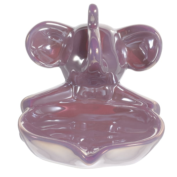 GOOHOCHY Jabonera de cerámica con forma de elefante, bonita jabonera de cerámica, jabonera para lavabo de inodoro.