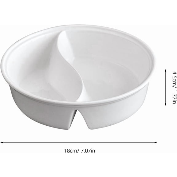 RRFDWQ-Ceramic Divided Bowls Set, 2-Section Food Bowls for Soup, Noodles, Salad, and More, Sturdy & Safe for Family Dinner, 40oz, Microwave & Dishwasher Safe