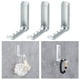 thumbnail image 3 of 3 piezas gancho para montado en la pared colgador de ropa plegable ganchos plegables puerta de la pared ropa sombrero bolsas Plata Macarena Percha de pared, 3 of 8