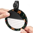 thumbnail image 2 of Christmas Gingerbread Man 2pcs PU Leather Round Bag Tags with Privacy Cover and Name ID Tag - Suitcase Tags for Travel Luggage, Handbags, Backpacks, School Bags, 2 of 6