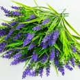 thumbnail image 4 of Outdoor Artificial Fake Lavender Flowers Plants UV Resistant No Fade Faux Plastic Grass Greenery for Patio Porch Window Box Home Wedding Farmhouse Hanging Décor, 4 of 5