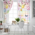 thumbnail image 5 of Happy Easter Blackout Curtains for Bedroom, Spring Colorful Eggs Butterfly Plaid Checkered Thermal Insulated Kitchen Drapes with Grommets, Light Blocking Window Treatment, 2 Panels 52" x 54", 5 of 7