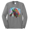 thumbnail image 2 of Wild Bobby Rainbow Painted Manatee Dean Russo Design Animal Lover Men Long Sleeve Shirt, Heather Grey, X-Large, 2 of 6