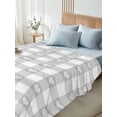 thumbnail image 4 of Grey Buffalo Striped Twim XL Size Flat Sheet, Wrinkleproof & Fadeproof Cooling Flat Bed Sheet Only, Love Heart Checkered Breathable Soft Bedding Top Sheets 66 x 102 Inches, 4 of 8