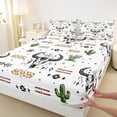 thumbnail image 4 of Erosebridal Tropical Botanical Cactus Full Size Sheets,Retro Boho Bull Skull Bed Sheets For Aztec Lover 4pcs, 4 of 6