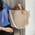 thumbnail image 3 of COSMOBETTY 1Pcs Canvas Large Capacity Bag Over the Shoulder Bag Women Beige Rectangular 40 x 35 x 4 in, 3 of 8