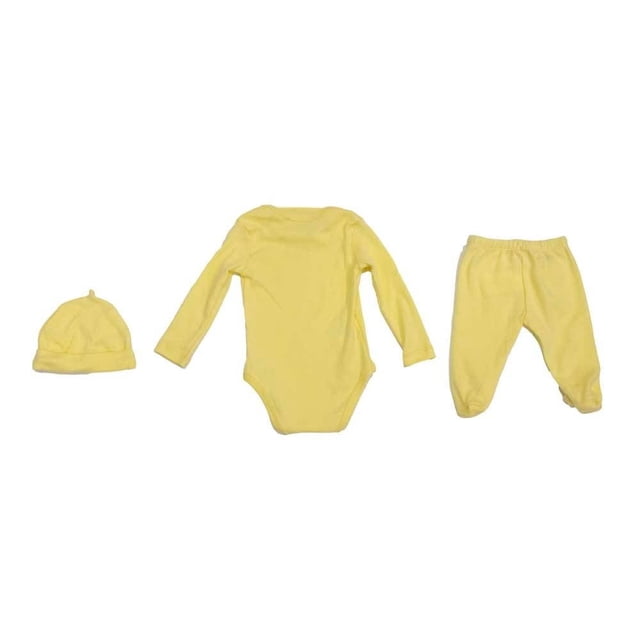 Conjunto George para Unisex Diseño Liso Amarillo 3 Piezas Talla 3 M