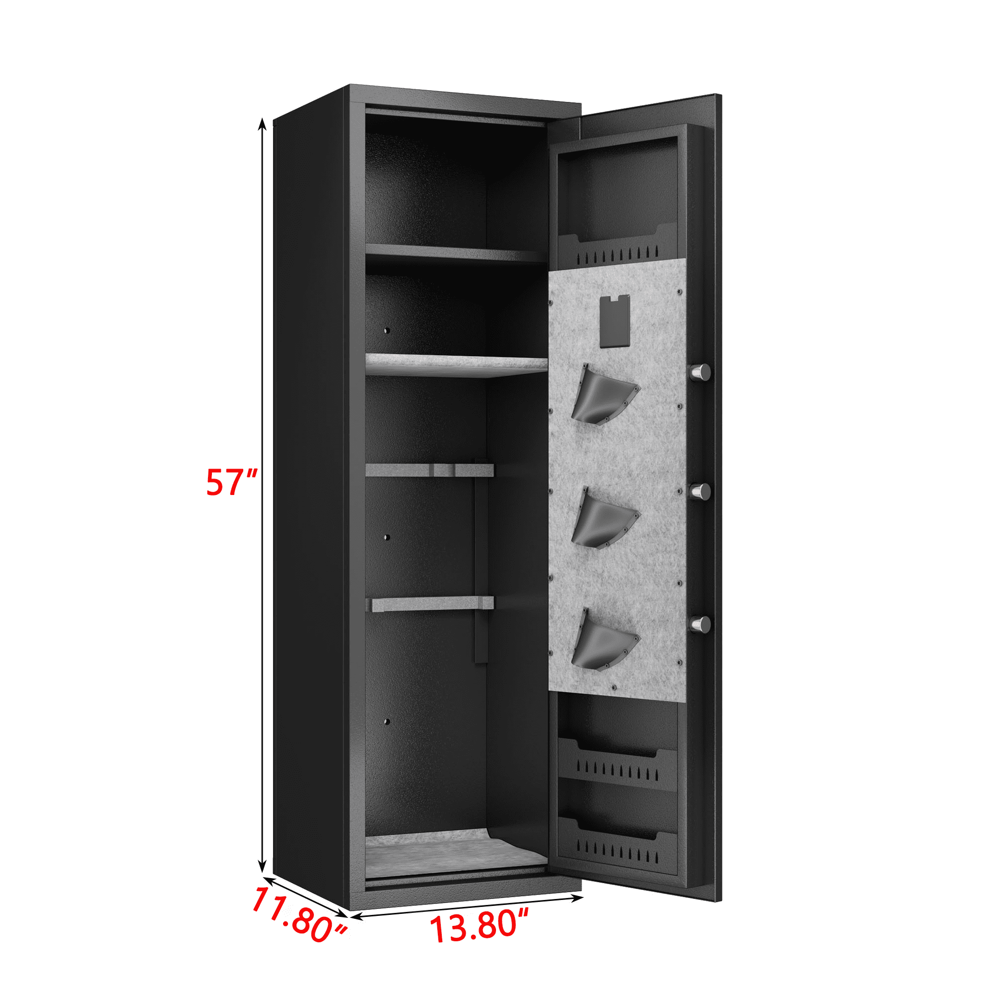 Home Rifle Pistol Gun Safe - Fingerprint Electronic Quick Access Safe, Detachable Partition, No Assembly Required, Black