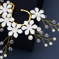 thumbnail image 4 of KAKOWELY 1 pieza de aretes de novia con perlas falsas decorativas (doradas), 4 of 5