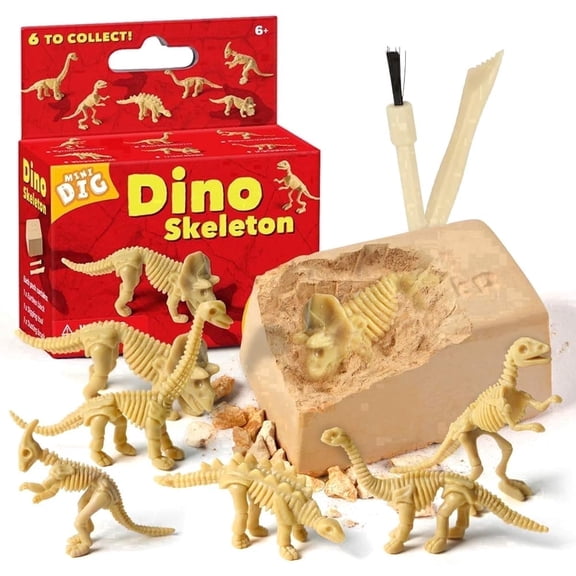 Piano Potato Dino Skeleton Dig Kit for Kids,Excavation Dig Kit for Kids Dinosaur Bone Skeleton Toy 6 Styles to Collect - STEM Archaeology Science Kits Toys Gifts for Boys Girls Ages 6-12