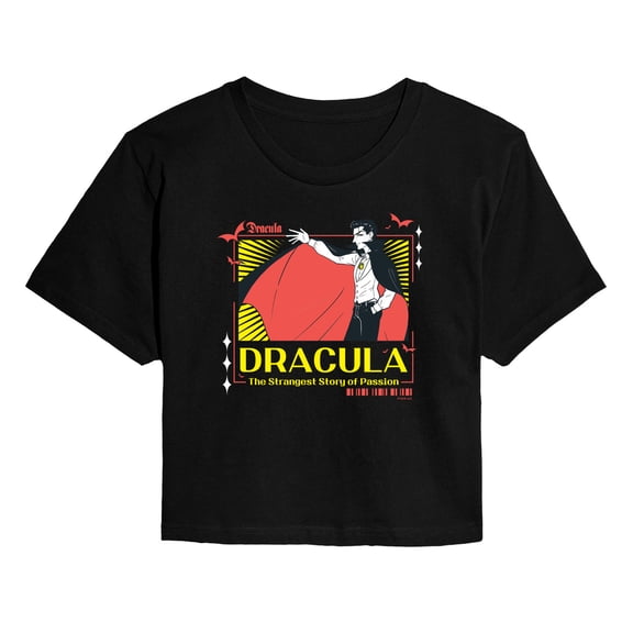 Classic Monsters - Anime Dracula - Juniors Cropped Short Sleeve Graphic T-Shirt