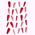 thumbnail image 5 of FCOGIN Long Coffin Acrylic False Nail, Press on Nail, Red, Pink, Heart, 24 Pieces, 5 of 6