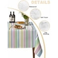 thumbnail image 2 of Colorful Striped Table Cloth, Farmhouse Rainbow Color Stripes Waterproof Tablecloth for Rectangle Tables, Reusable Washable Fabric Table Cover for Restaurant Kitchen Dining Tables 54"x108", 2 of 6