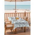 thumbnail image 2 of Outdoor Tablecloth with Umbrella Hole for Patio/Picnic/Party/Camping, Natural Trees Branches Waterproof Table Cloth Rectangle Table Cover Washable, Colored Birds Vintage Rustic Blue (54"x 80"), 2 of 8