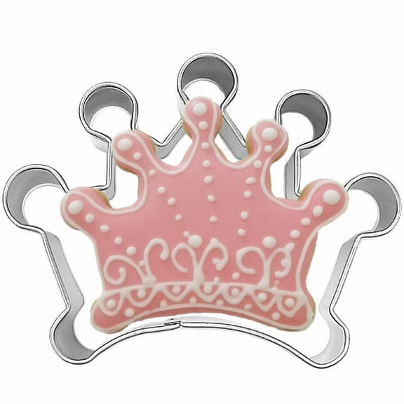 Large Size Crown Shaped Cookie Cutter, Stainless Steel Queen/King/Prince/Princess Crown Cookie Cutter, 4.4 Inche