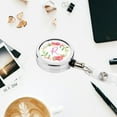 thumbnail image 3 of Koyal Wholesale Retractable Badge Reel Holder With Clip, Wild Garden Flowers, Monogram R, 3 of 5