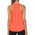 thumbnail image 5 of Women Workout Tops， Athletic Sports Running Tank， Mesh Yoga Training Solid Tops Bra Tank Tops for Women Orange L, 5 of 8