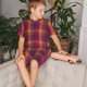 thumbnail image 4 of Balery Purple Yellow Buffalo Plaid Conjunto de Pijama Infantil de Manga Corta con Estampado – Ropa de Dormir de Algodón Suave-X-Large, 4 of 6