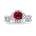 thumbnail image 2 of Marvellous 1.50 Carat Round Ruby and Diamond Engagement Ring for Her in 14k White Gold affordable ruby & diamond engagement ring, 2 of 3