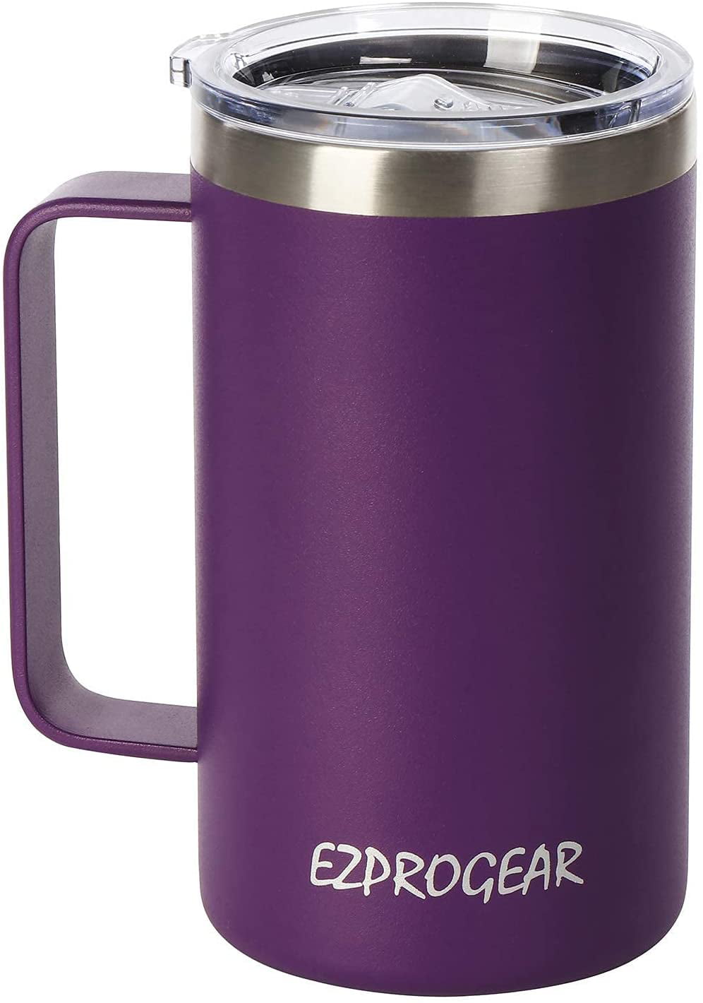 Ezprogear 32 oz Grape Purple Coffee Mug With Handle,Stainless Steel  Insulated Travel Tumblers With Sliding Lid,Double Wall Vacuum Camping Cup  for Hot