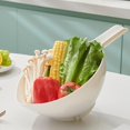 thumbnail image 1 of Elodie Rice Washer Cleaning Portable Kitchen Colander Bowl for Grain Barley Spinach White, 1 of 8