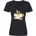 thumbnail image 3 of Inktastic Cute Hot Chocolate Hedgehogs Women's V-Neck T-Shirt, 3 of 5