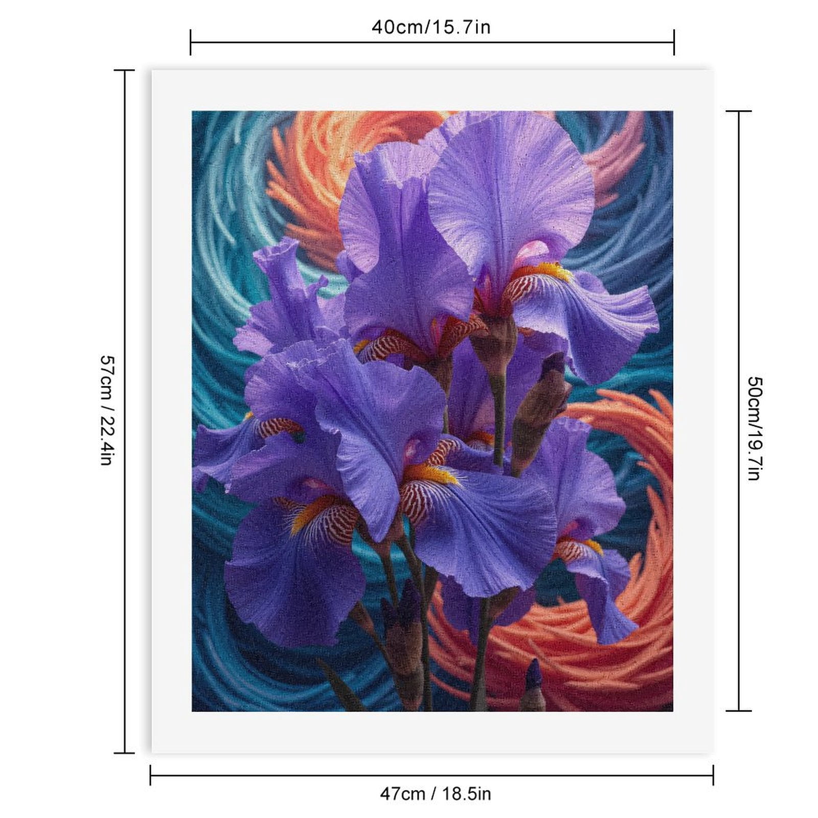 Paint By Numbers Kit for Adults Beginner - Purple Iris Swirl Abstract Art DIY Canvas Painting Kits for Adults, Frameless Paint By Number for Adults for Home Wall Decor 16x20 Inch