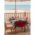 thumbnail image 2 of Outdoor Tablecloth with Umbrella Hole for Patio/Picnic/Party/Camping, Red Black Flowers Waterproof Table Cloth Rectangle Table Cover Washable, Abstract Botanical Floral Textured Plant (54"x 80"), 2 of 8