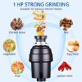thumbnail image 3 of Garbage Disposal Continuous Feed Garbage Disposer, Compact Food Waste Disposer with Ultra Quiet Motor and Power Cord, Stainless Steel Grinding, Kitchen Sink Food Waste Disposal, 3 of 8