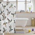 thumbnail image 3 of Manfei Retro Duck Camo Shower Curtain 72Wx84L, Mid Century Camouflage Bathroom Shower Curtain, Sliver, 3 of 5