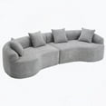 thumbnail image 4 of Grey Curved Modular Sectional Sofa - 30D High-Density Chenille, 110"L for Living Room, 4 of 12