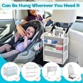 thumbnail image 3 of Hanging Diaper Organizer for Changing Table, Durable 2-Tier Nursery Storage Organizer with Mesh Pockets, Fits Crib, Playard, Wall or Car, Light Gray, 3 of 8