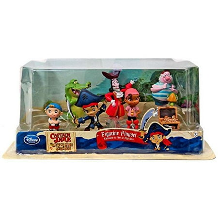 Disney Store Disney Jr. Jake and the Never Land/Neverland Pirates 7 Piece Action Figure Figurine Gif