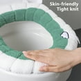 thumbnail image 4 of Kraoden Soft Warmer Toilet Seat Cover, Washable Reusable Easy Install, Fits Most Round Toilet Seats, Non-Fading Fiber Cloth, Comfortable Bathroom Accessory, No Cold Shock, 4 of 6