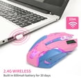 thumbnail image 4 of Methold Ratón inalámbrico rosa para juegos de ordenador, ratón óptico recargable de 2400 DPI, ergonómico, USB, bonito ratón silencioso Juegos de teclado y mouse para computadora, 4 of 6