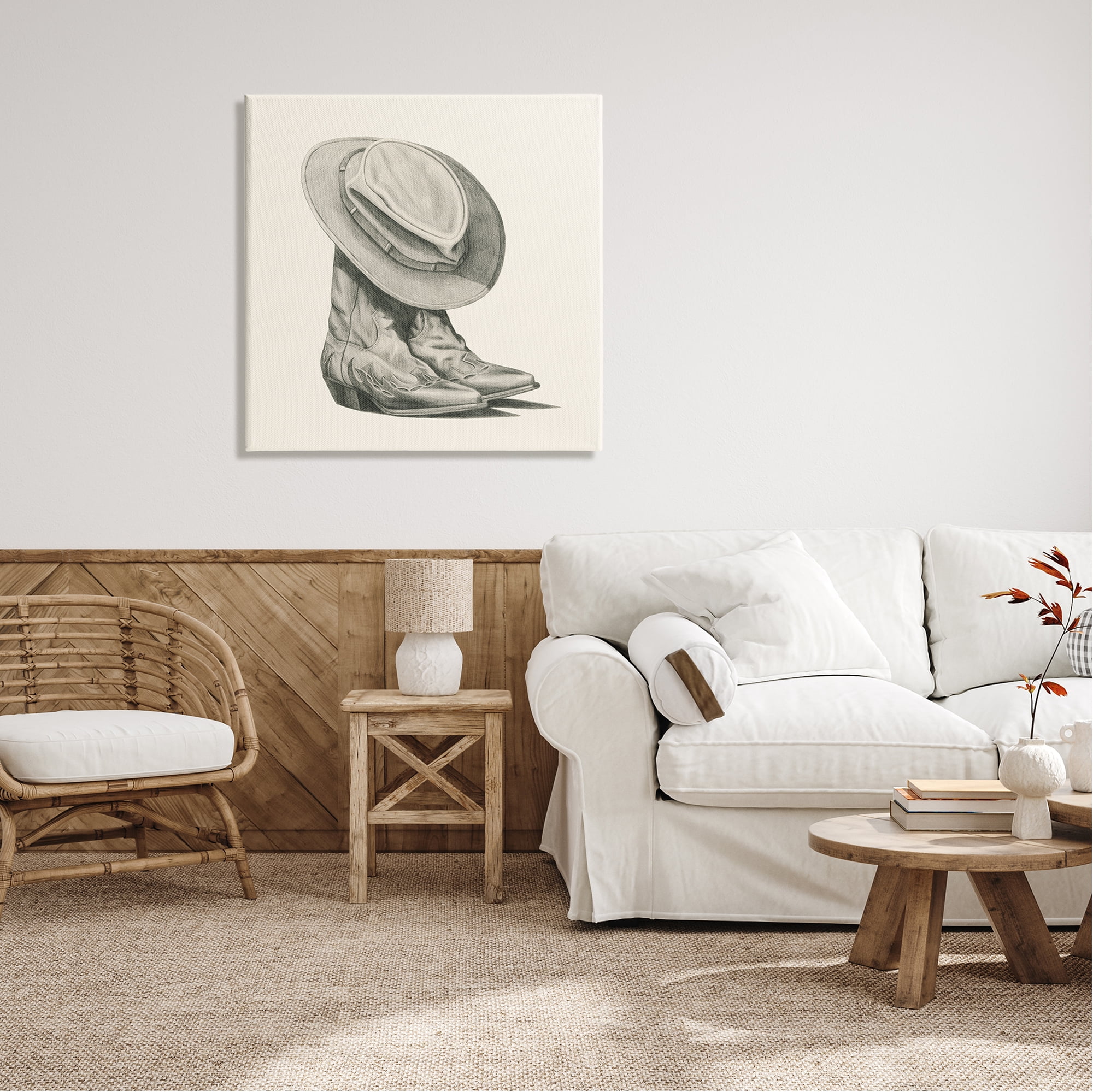 Stupell Industries Rodeo Boots Drawing Beauty & Fashion Drawing Gallery Wrapped Canvas Print Wall Art, 30 x 30