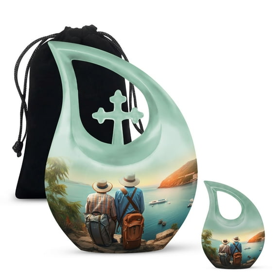 Two Man Urn - Adult Cremation Urns - Urns For Human Ashes Adult Female - Small Keepsake Urn - Urnas Para Cenizas Humanas Adultos - Human Ashes Keepsake - Combo 1 Large & 1 Keepsake