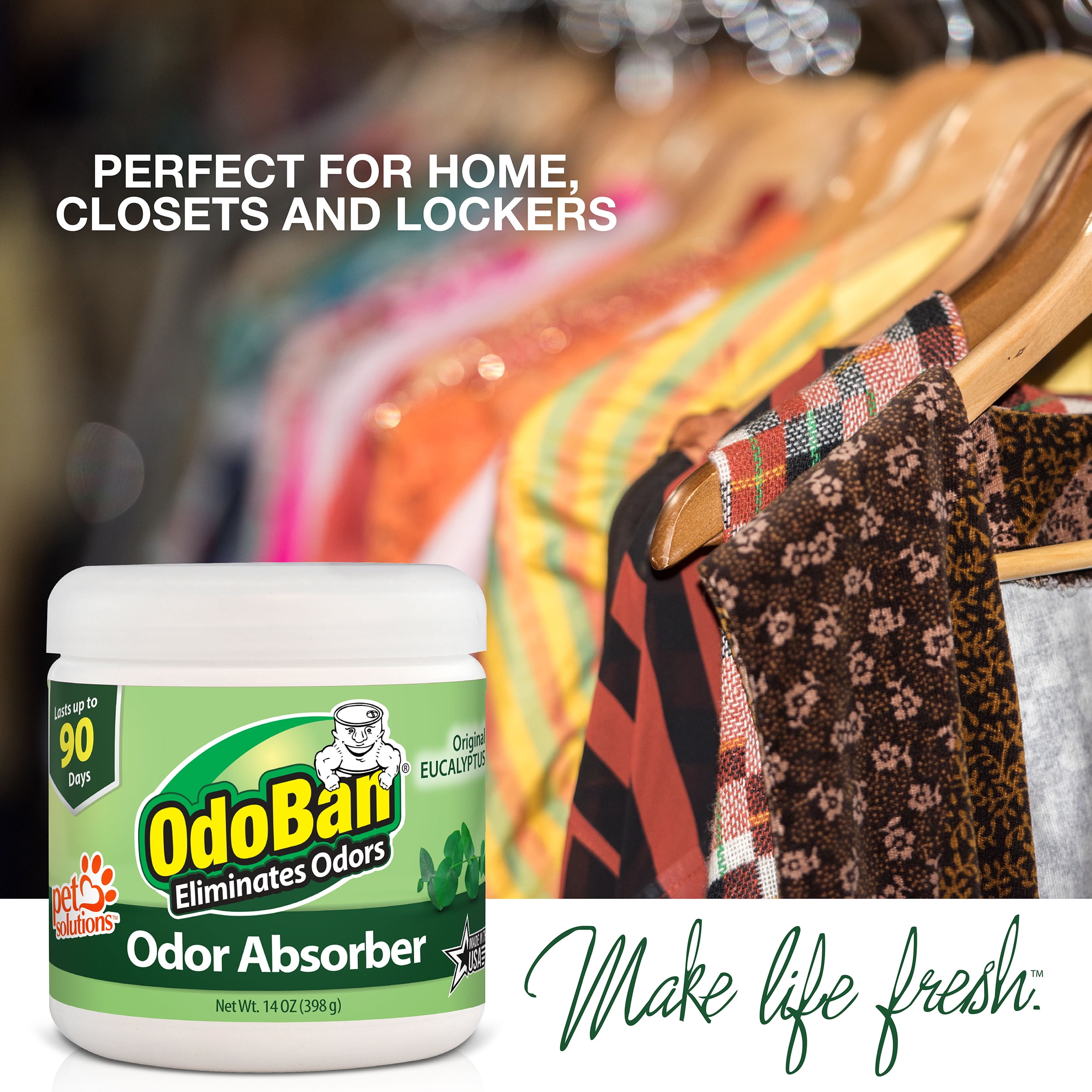 14 oz. Eucalyptus Solid Odor Absorber, Odor Eliminator for Smoke Odor & Musty Smell in Home, Bathroom, Kitchen, Pet Area