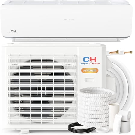 Cooper & Hunter 9000 BTU 230V Wall Mounted Hyper Heat Mini Split Heat Pump Air Conditioner With 16ft Kit Cover 400 Sq Ft WiFi