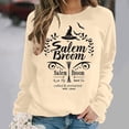 thumbnail image 5 of qelini Women's Sweatshirts No Hood Halloween Long Sleeved Oversized Crewneck Sweatshirt Women Plus Size Novelty Print Spooky Season Halloween Day Event Pullover Fall Winter Loose Tops Yellow S, 5 of 6