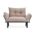 thumbnail image 5 of Loveseat with Metal Frame,Modern Small Couch with Tufted Upholstered Fabric,Comfy Couches for Living Room, Leisure Furniture with adjustable Backrest  for Dorm,Office,and Apartment,Beige, 5 of 7