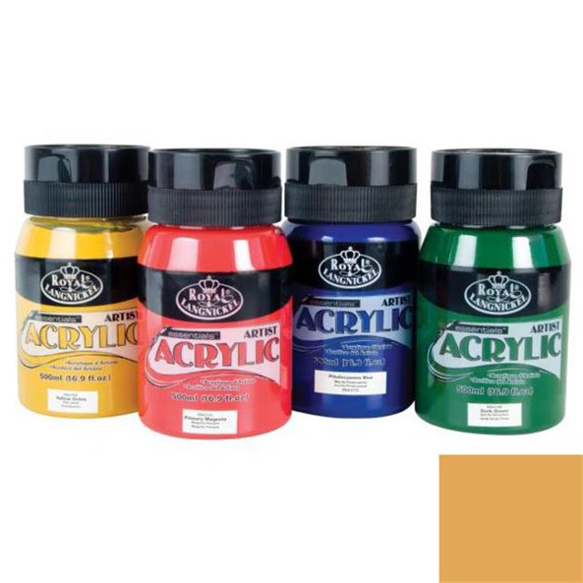Royal & Langnickel RAA-5141 16.9 Fl.oz. - 500ml - Essentials Acrylic Paint Jar - Gold