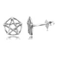 thumbnail image 1 of Aretes de Estrella Pentagrama para Adolescentes en Plata Esterlina, 1 of 1