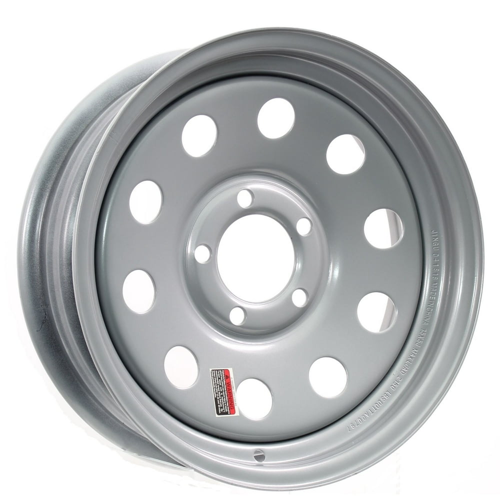 Trailer Rim Wheel 14 in. x 5.5 in. 5 Lug Hole Bolt Wheel Silver Modular