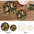 thumbnail image 4 of Coolnut Owls Flowers Round Woven Potholders Set Trivets for Hot Dishe Heat Resistant Non-Slip Trivets for Cooking and Baking Kitchen Home Decor, 4 of 7