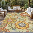 thumbnail image 2 of Gray Green Boho Floral Outdoor Rug for Patio/Deck/Porch, Non-Slip Large Area Rug 5 x 7 Ft, Vintage Abstract Art Ethnic Flowers Indoor Outdoor Rugs Washable Area Rugs, Camping Rug Carpet Runner, 2 of 8