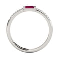 thumbnail image 4 of Aone 0.3 Carat Ruby 4x2 ( Bugget ) Gemstone Synthetic and Diamonds Wedding & Engagement White Gold Ring for Women, 4 of 5