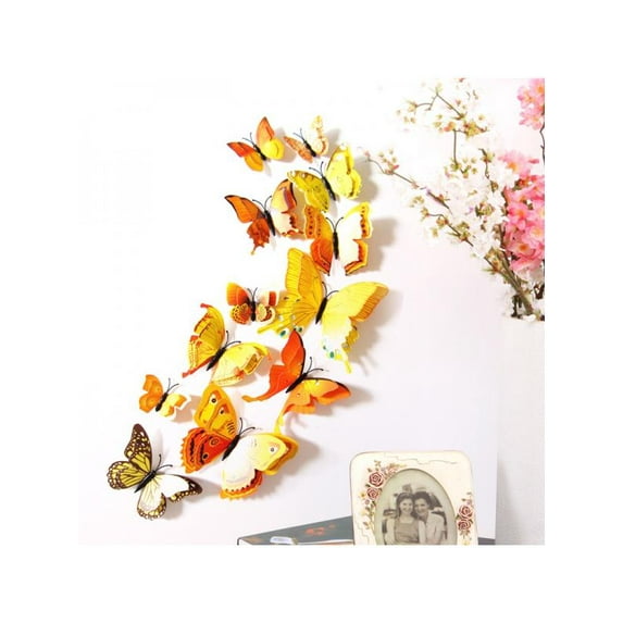 Topumt Multicolored Magnet Butterfly Refrigerator Sticker Removable 3D Wall Sticker Home Decor