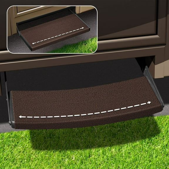 Presto Fit 20395 Outrigger Universal RV Step Rug, Chocolate Brown